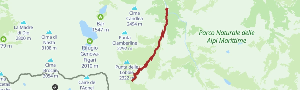 Route map: AVU Tappa 7: San Giacomo di Entracque